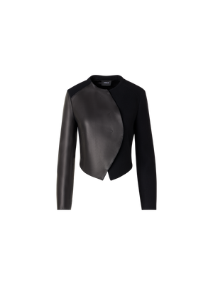 Designer Hynora Jacke aus Woll-Krepp-Doubleface - Schwarz