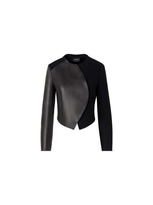Designer Hynora Jacke aus Woll-Krepp-Doubleface - Schwarz