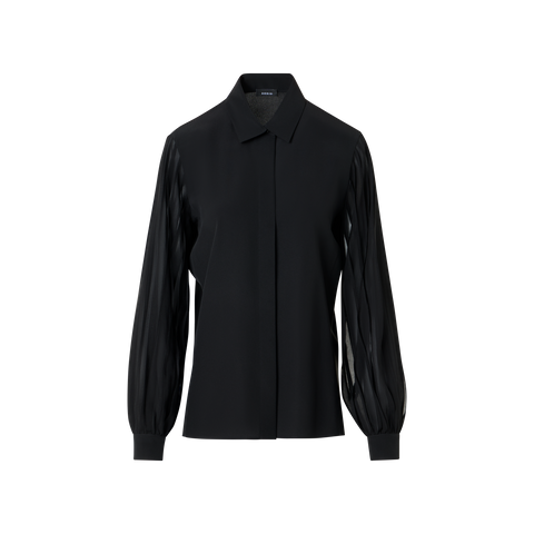 Seidenbluse mit Schleifenärmeln