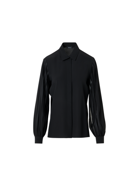 Seidenbluse mit Schleifenärmeln