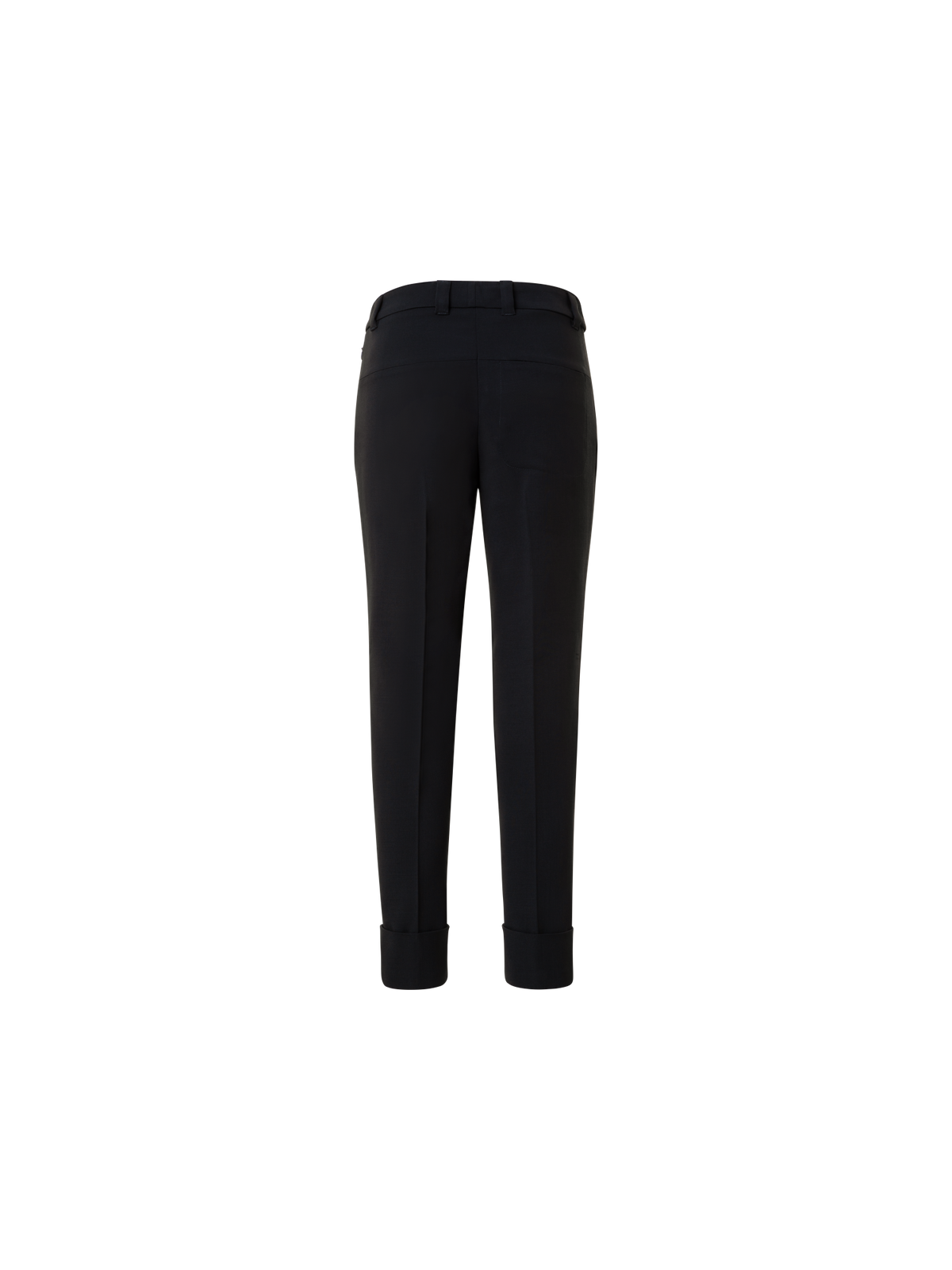 Designer Tapered Hose aus Woll-Doubleface - Schwarz