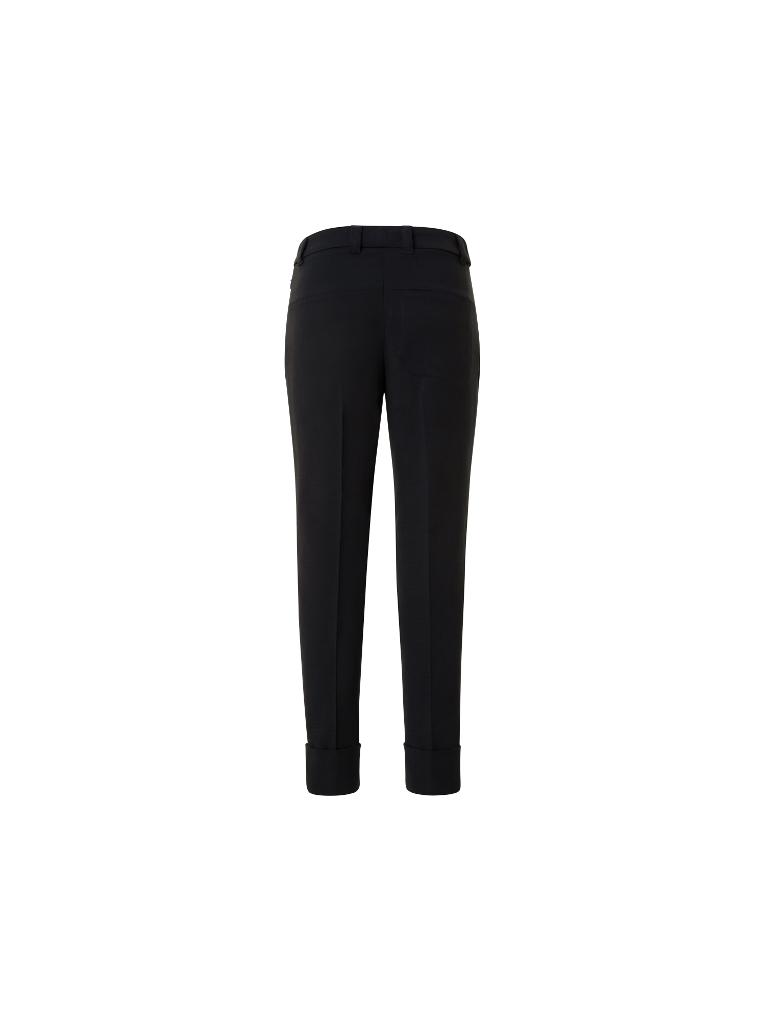 Designer Tapered Hose aus Woll-Doubleface - Schwarz