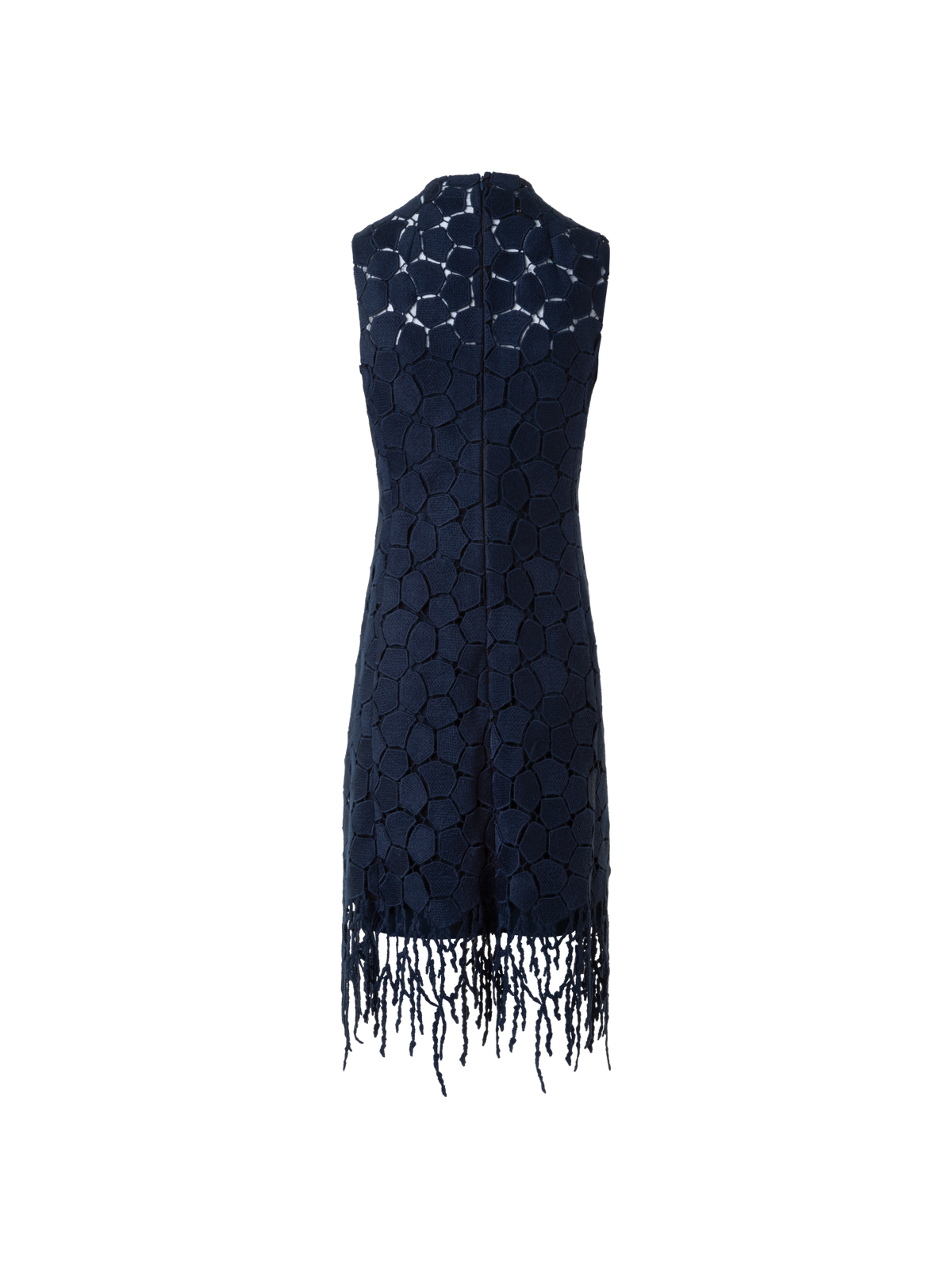 Designer Fringe Sheath Dress in Lapis Lazuli Stickerei - Dunkelblau - Blau