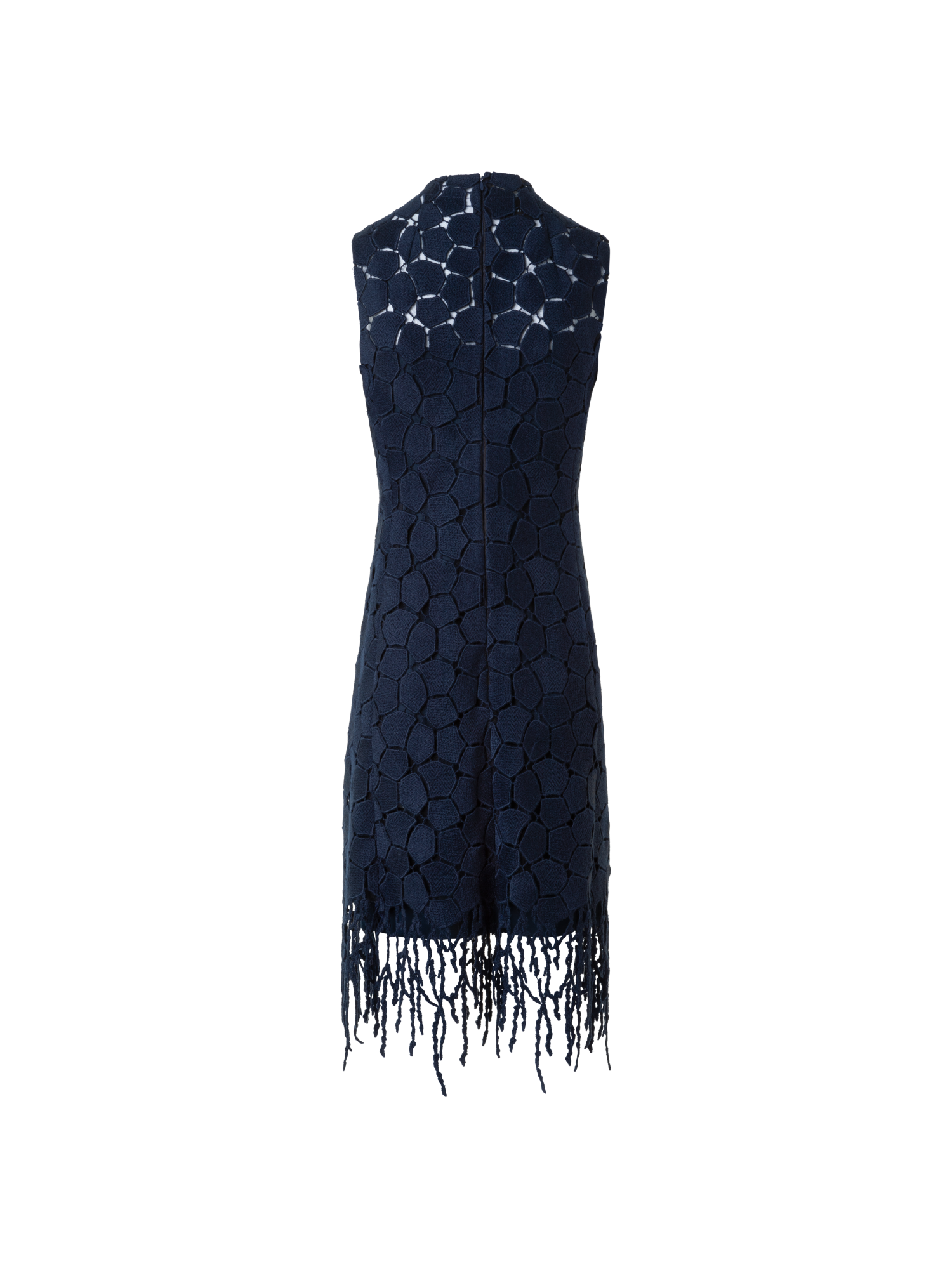 Designer Fringe Sheath Dress in Lapis Lazuli Stickerei - Dunkelblau - Blau