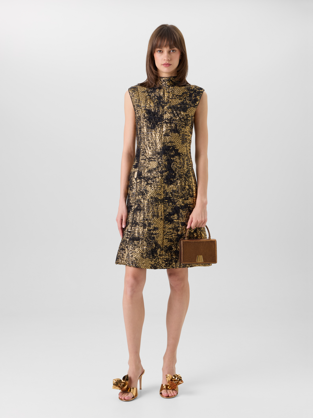 Designer Alice Mini Henkeltasche aus Metallic-Ziegenleder - Gold #editorial