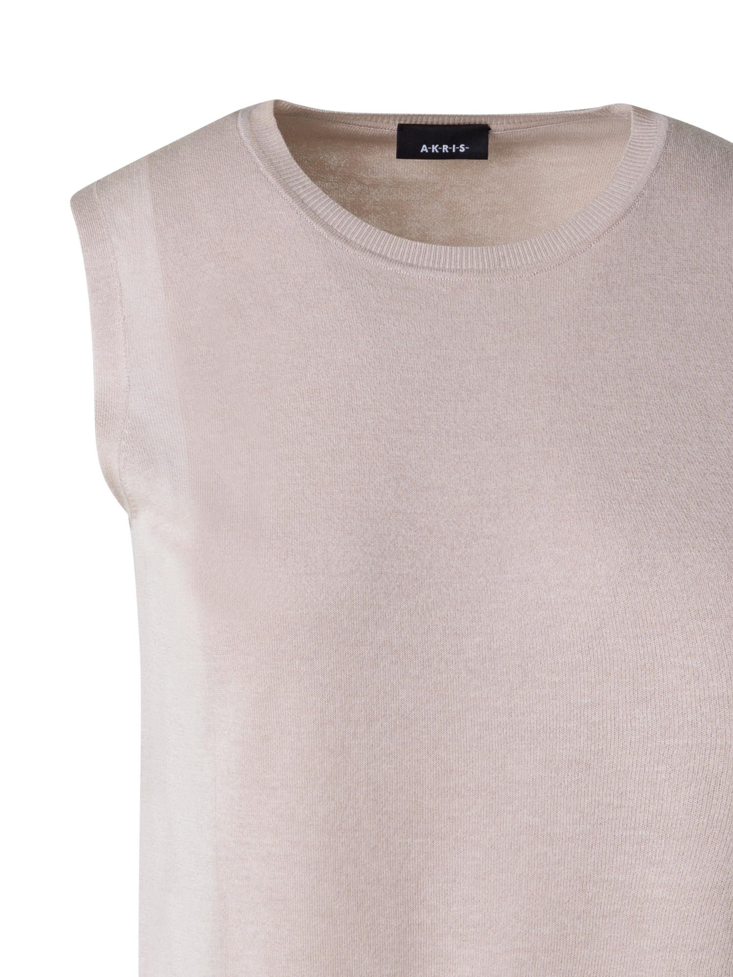 Designer Stricktop mit halbtransparenten Seiten - Grau - Beige