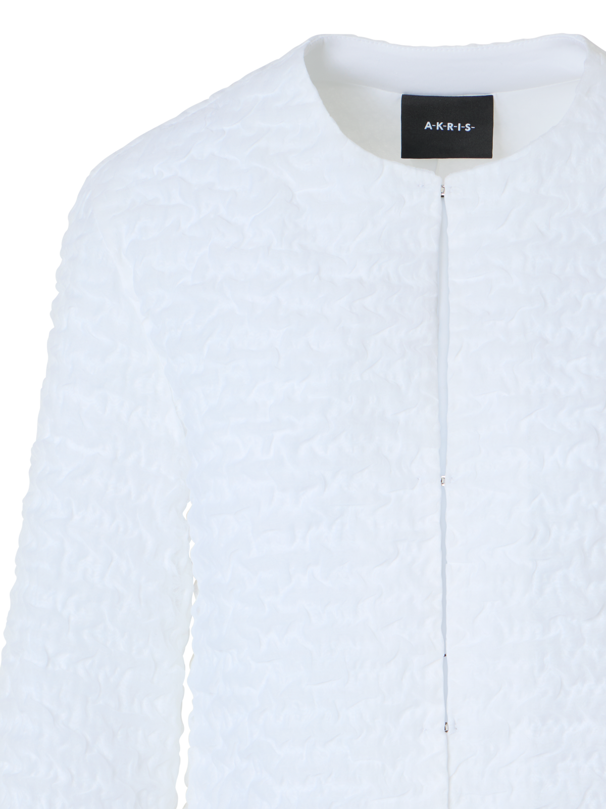 Designer Kurze Jacke aus 3D Bubble Organza - Ecru - Weiss