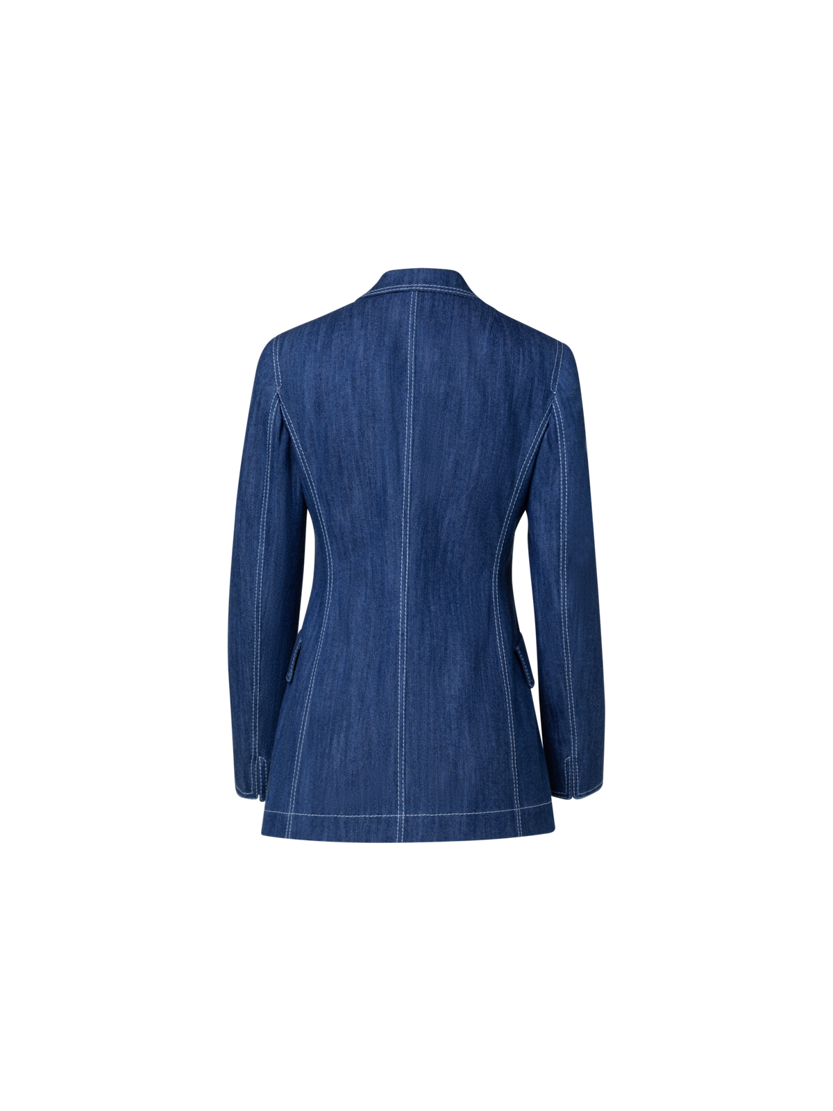 Designer Langer Blazer aus gewaschenem Denim