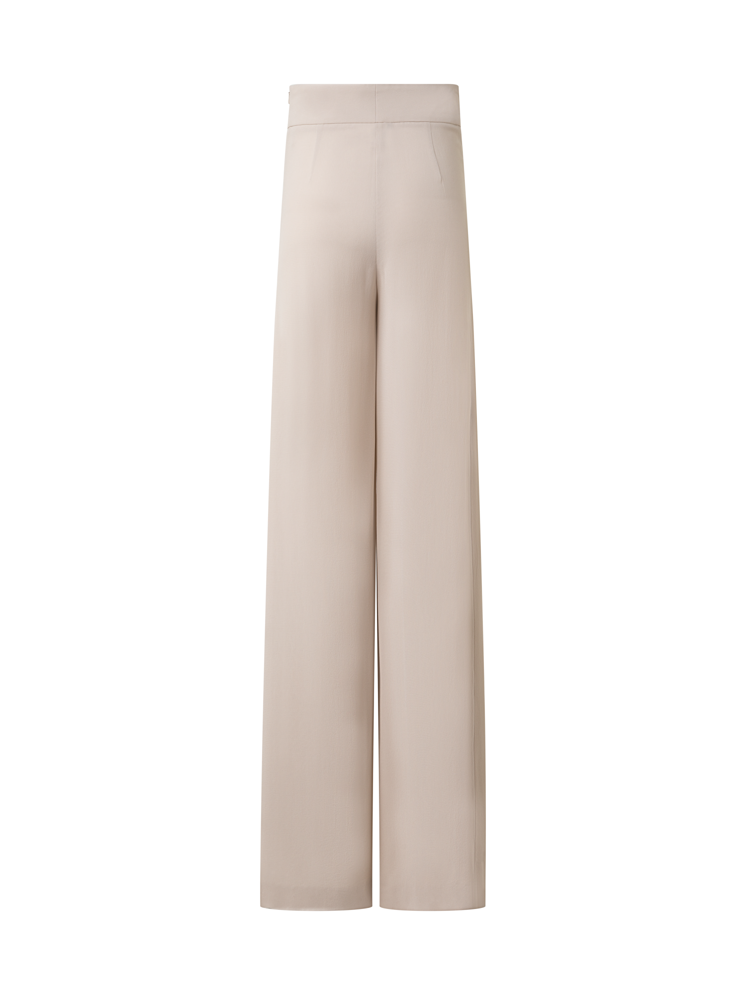 Designer Weite Hose aus Seiden-Georgette mit Schlitzen - Beige
