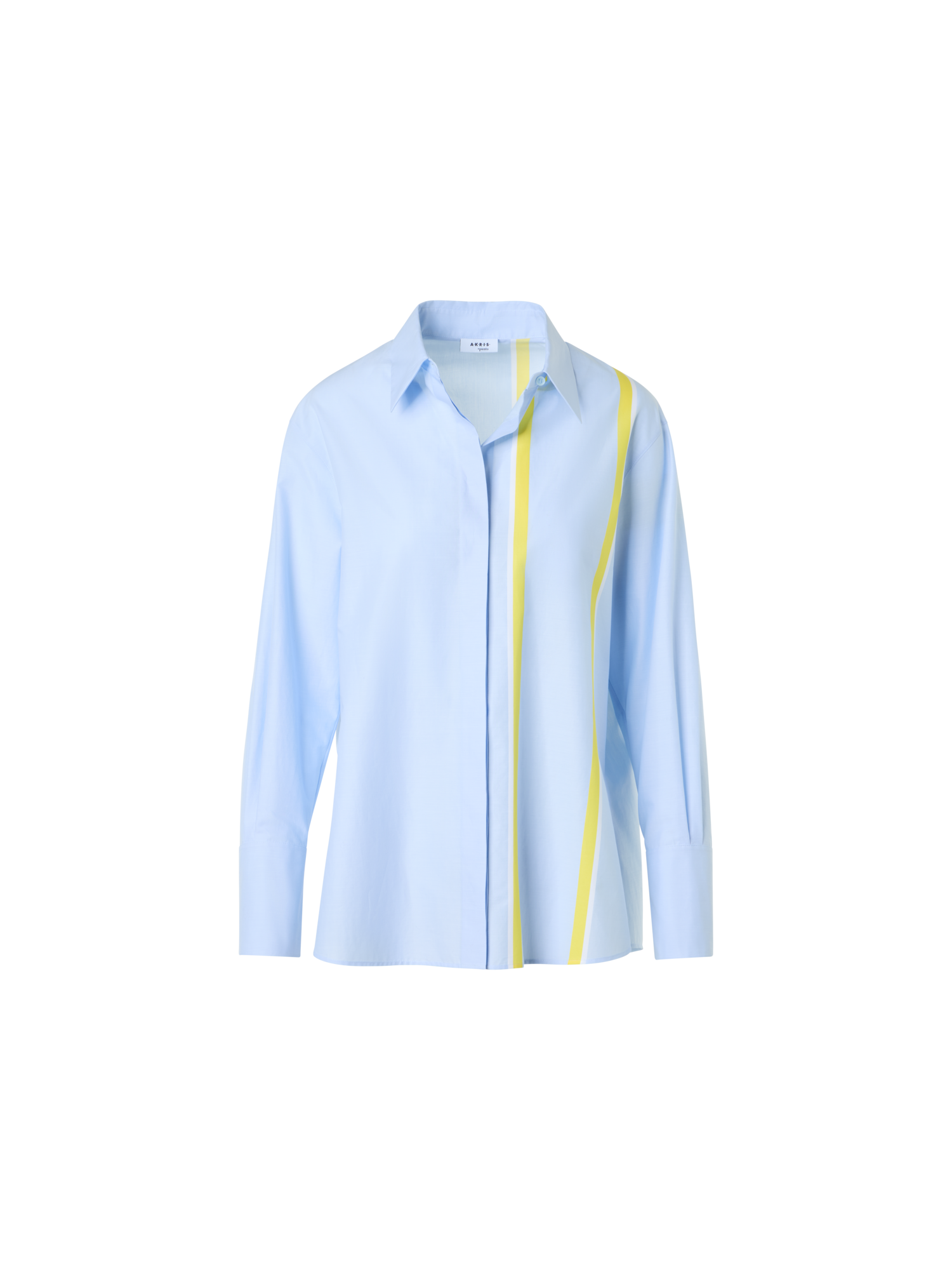 Designer Gestreifte Hemdbluseaus Baumwoll-Chambray - Blau