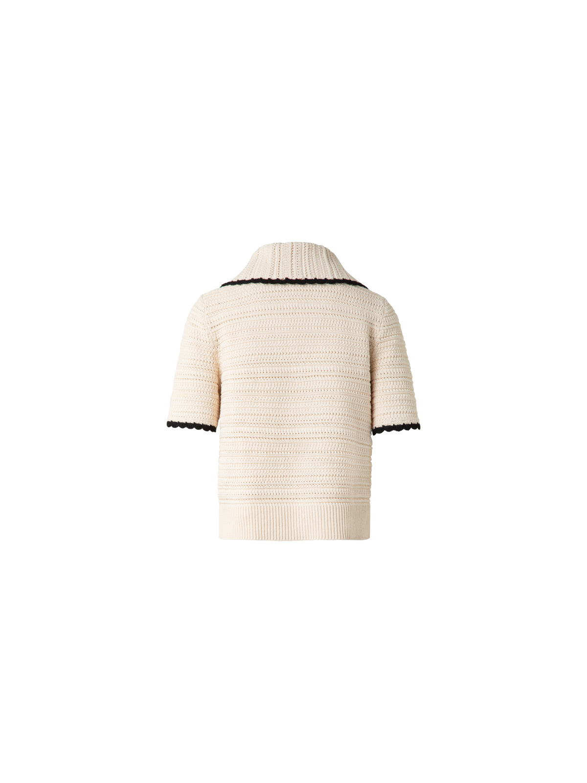 Designer Grob gestricktes Shirt mit Kontrastbündchen - Bunt - Beige