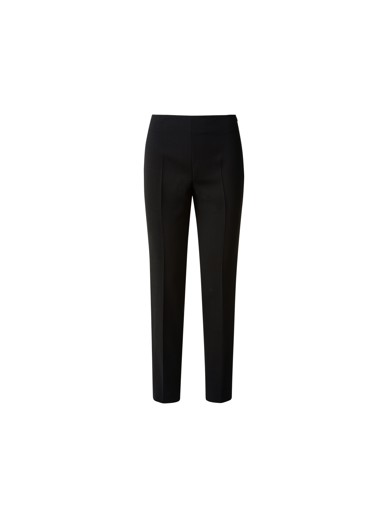 Designer Slim Hose aus Woll-Doubleface - Schwarz