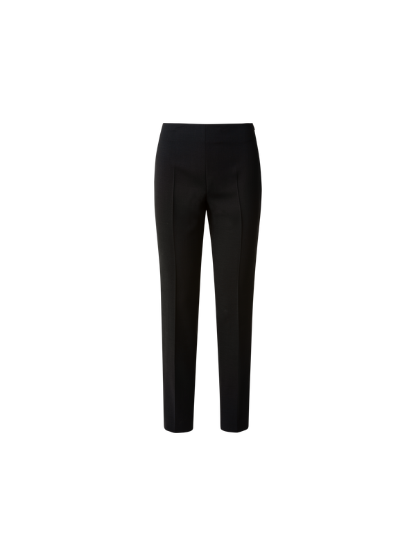 Designer Slim Hose aus Woll-Doubleface - Schwarz