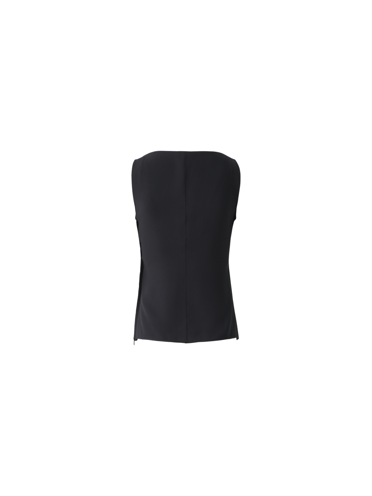 Designer Ärmellose Seidenbluse - Schwarz