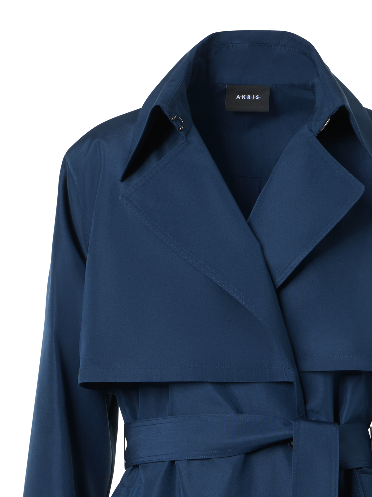 Designer Übergrosser Trenchcoat aus Seidenpopeline - Dunkelblau - Blau