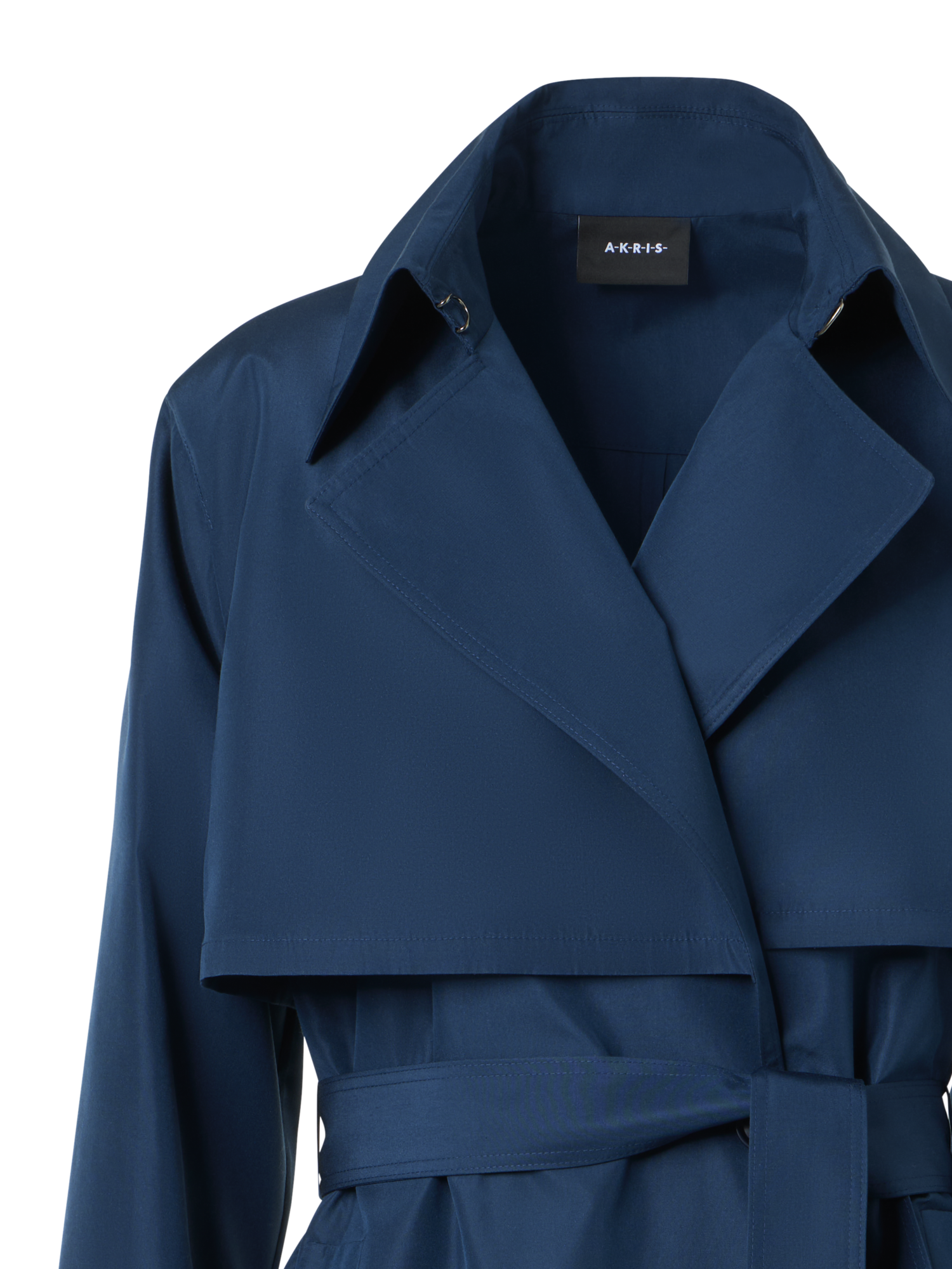 Designer Übergrosser Trenchcoat aus Seidenpopeline - Dunkelblau - Blau