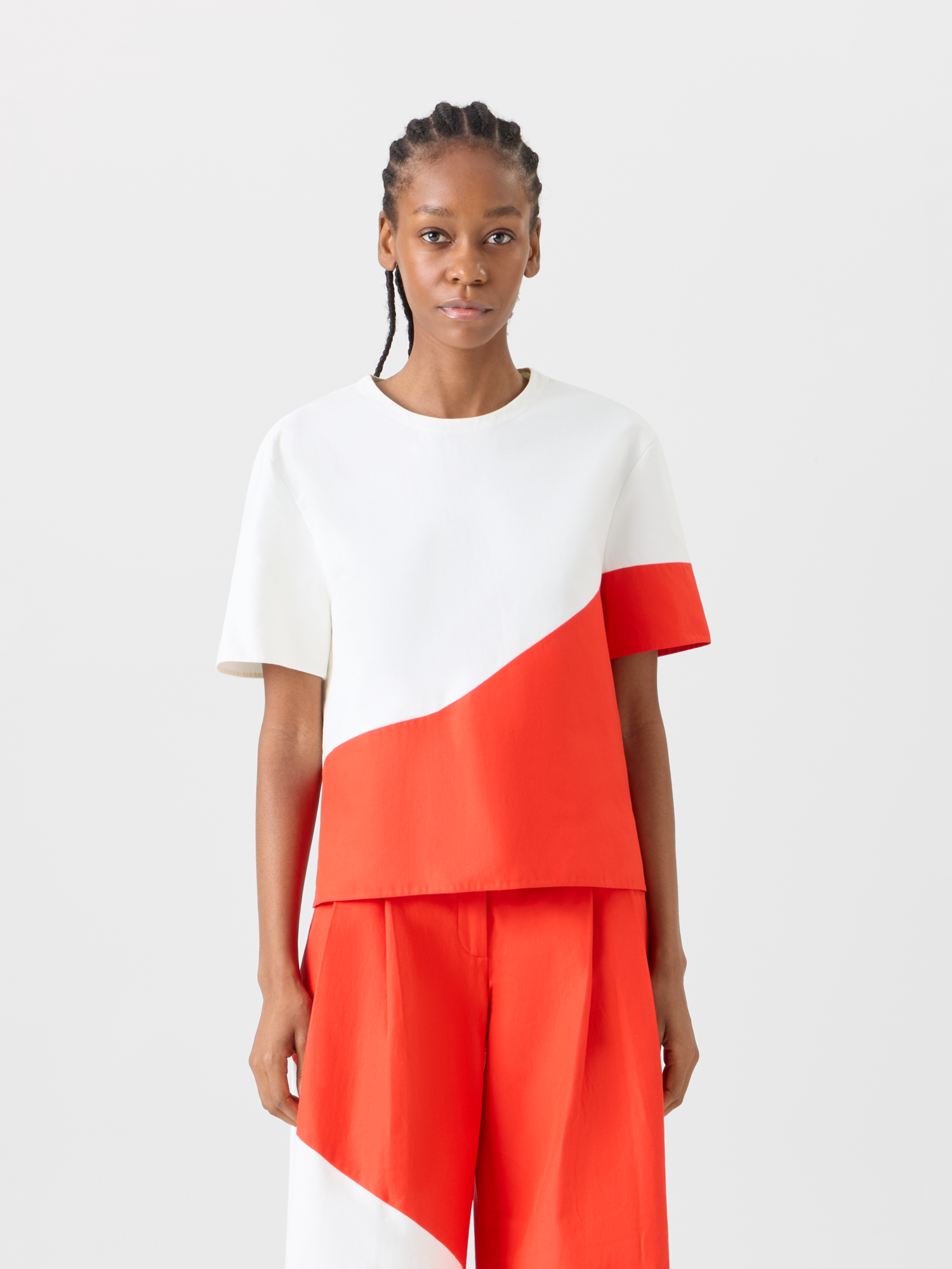 Designer Kastige Bluse mit Polygon-Druck - Bunt 