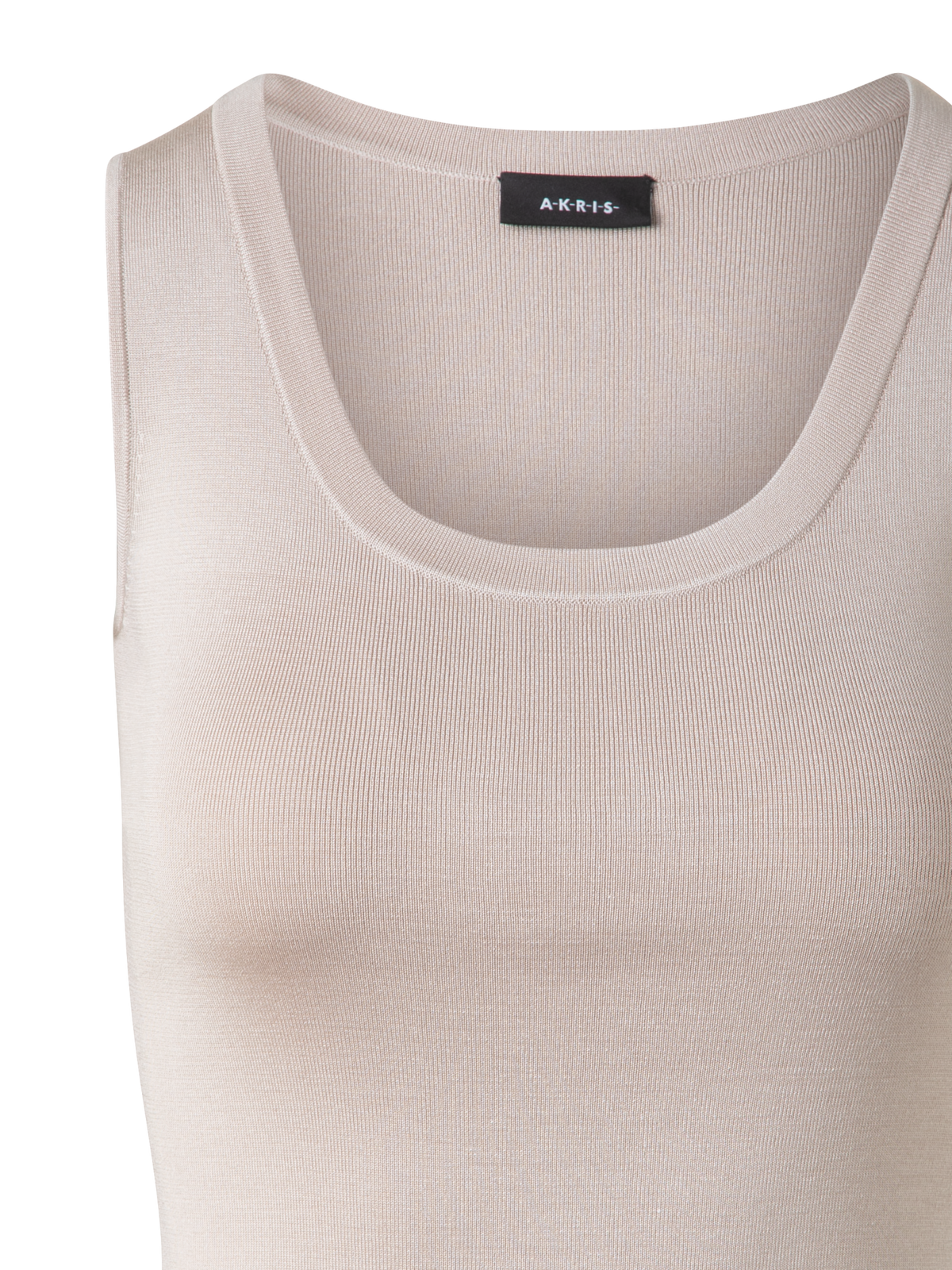 Designer Seiden-Stricktop - Beige