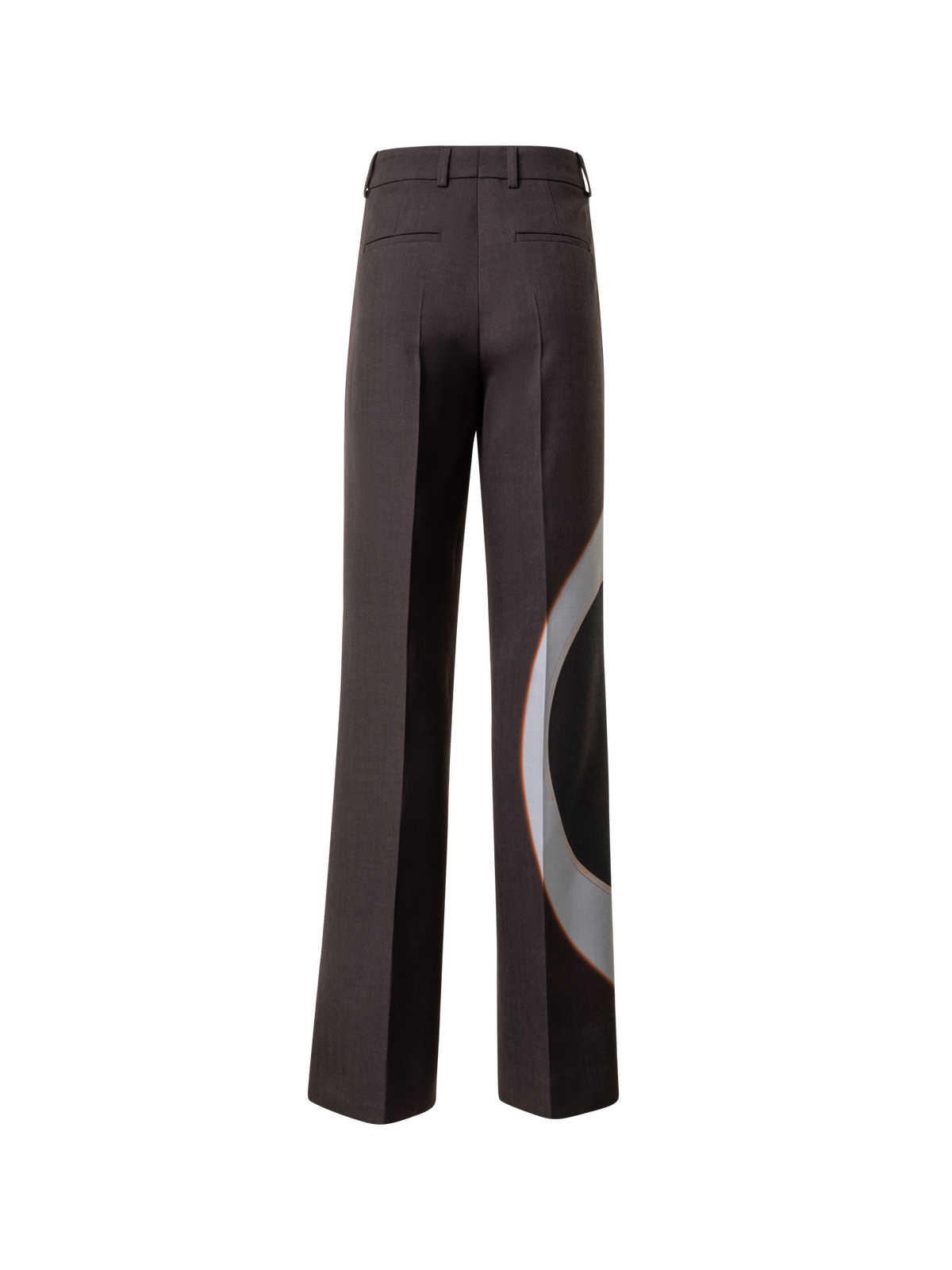 Designer Weite Hose aus Doubleface mit Mocca Loop Druck - Braun - Bunt