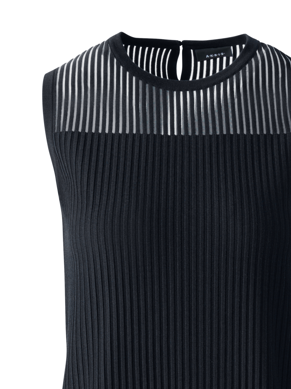 Designer Halbtransparentes Strickkleid - Schwarz