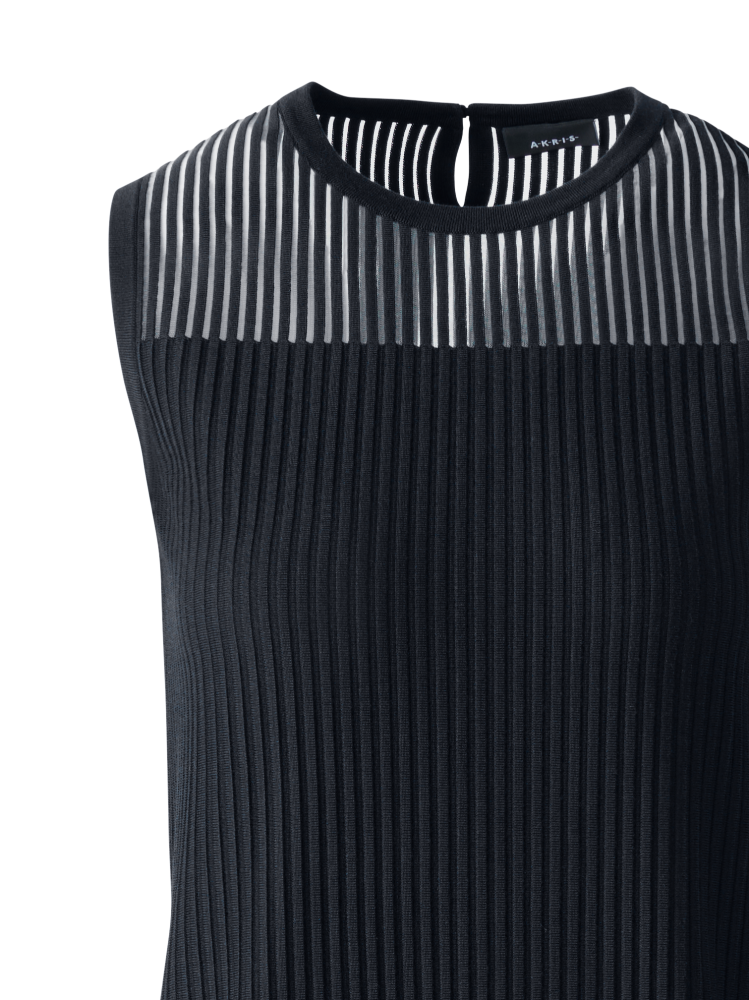 Designer Halbtransparentes Strickkleid - Schwarz