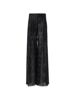 Designer Cassie weite Hose aus Wave-Guipure - Schwarz