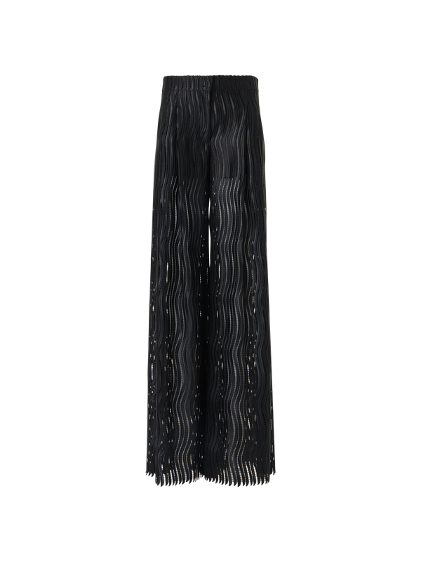 Designer Cassie weite Hose aus Wave-Guipure - Schwarz