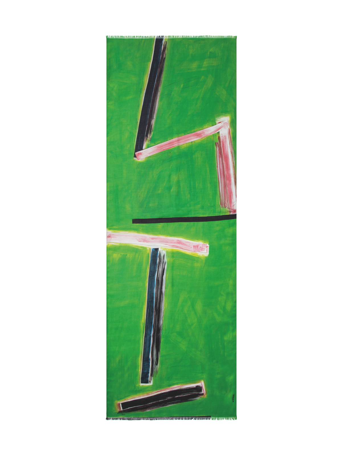 Designer Schal aus Kaschmir und Seide mit W.T.-Druck - Grün