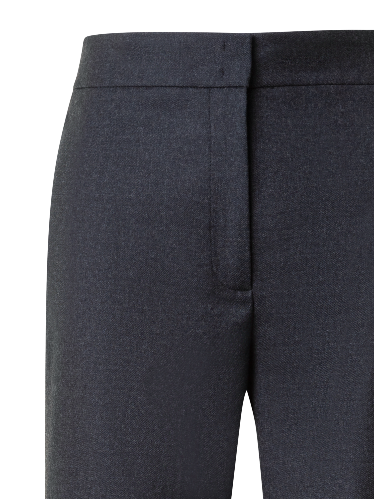 Designer Weite Woll-Flanell Hose mit Elastikbund - Grau