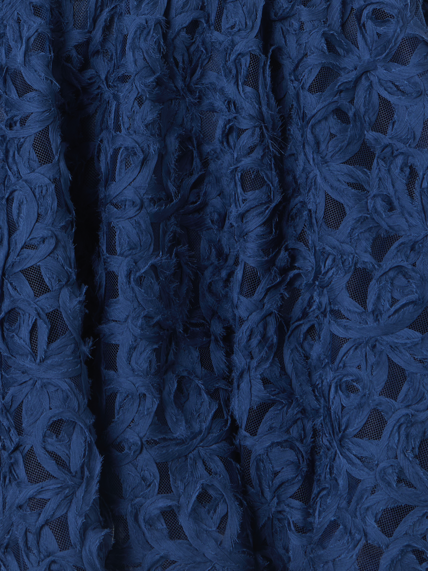 Designer Volant-Minikleid aus 3D-Scribble-Tüll - Dunkelblau