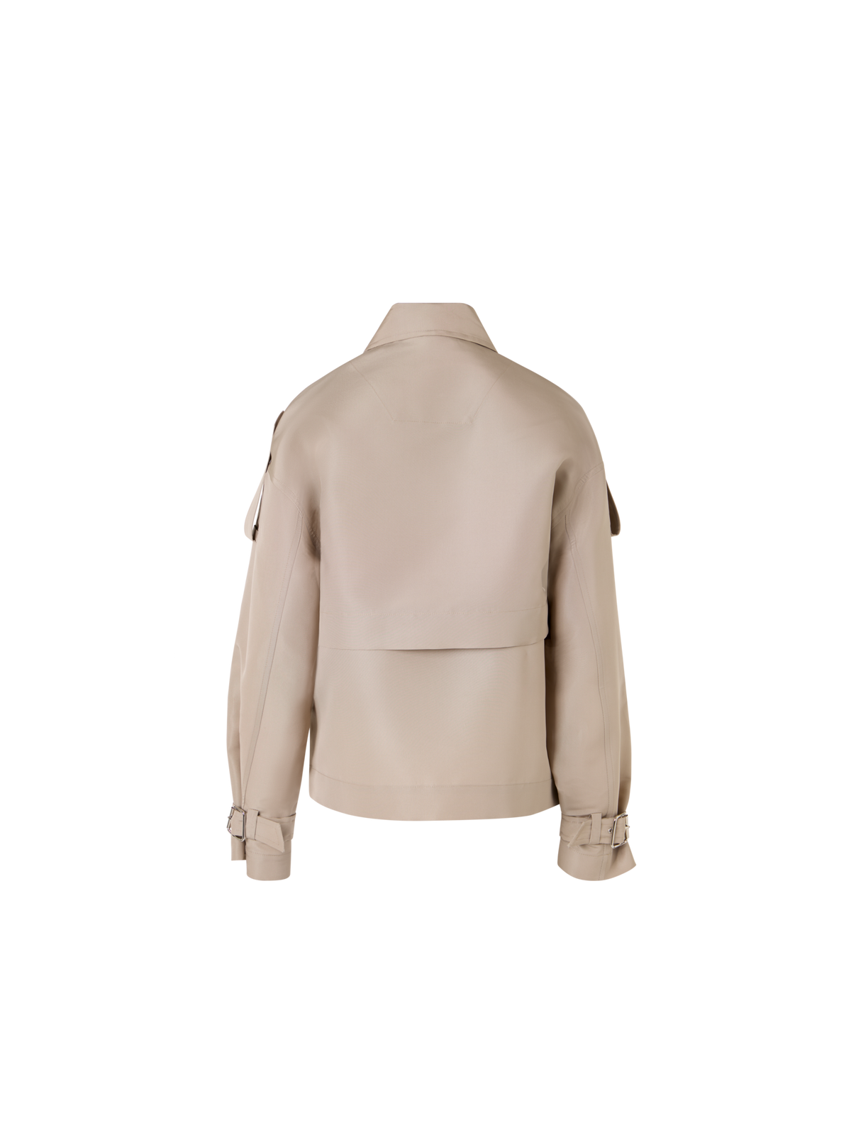 Designer Kurzer Seiden-Trenchcoat mit abnehmbarem Bolero - Beige