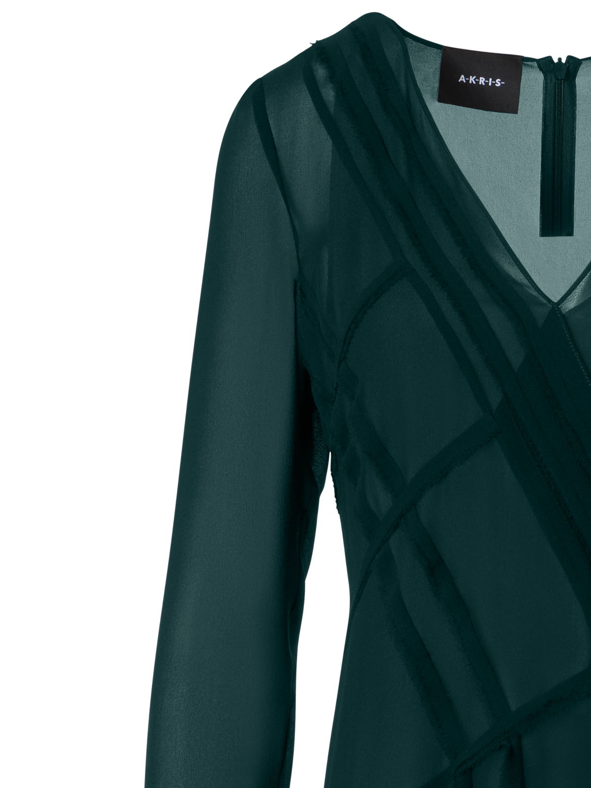 Designer Asymmetrisches Midikleid aus Georgette mit offenen Kanten - Grün