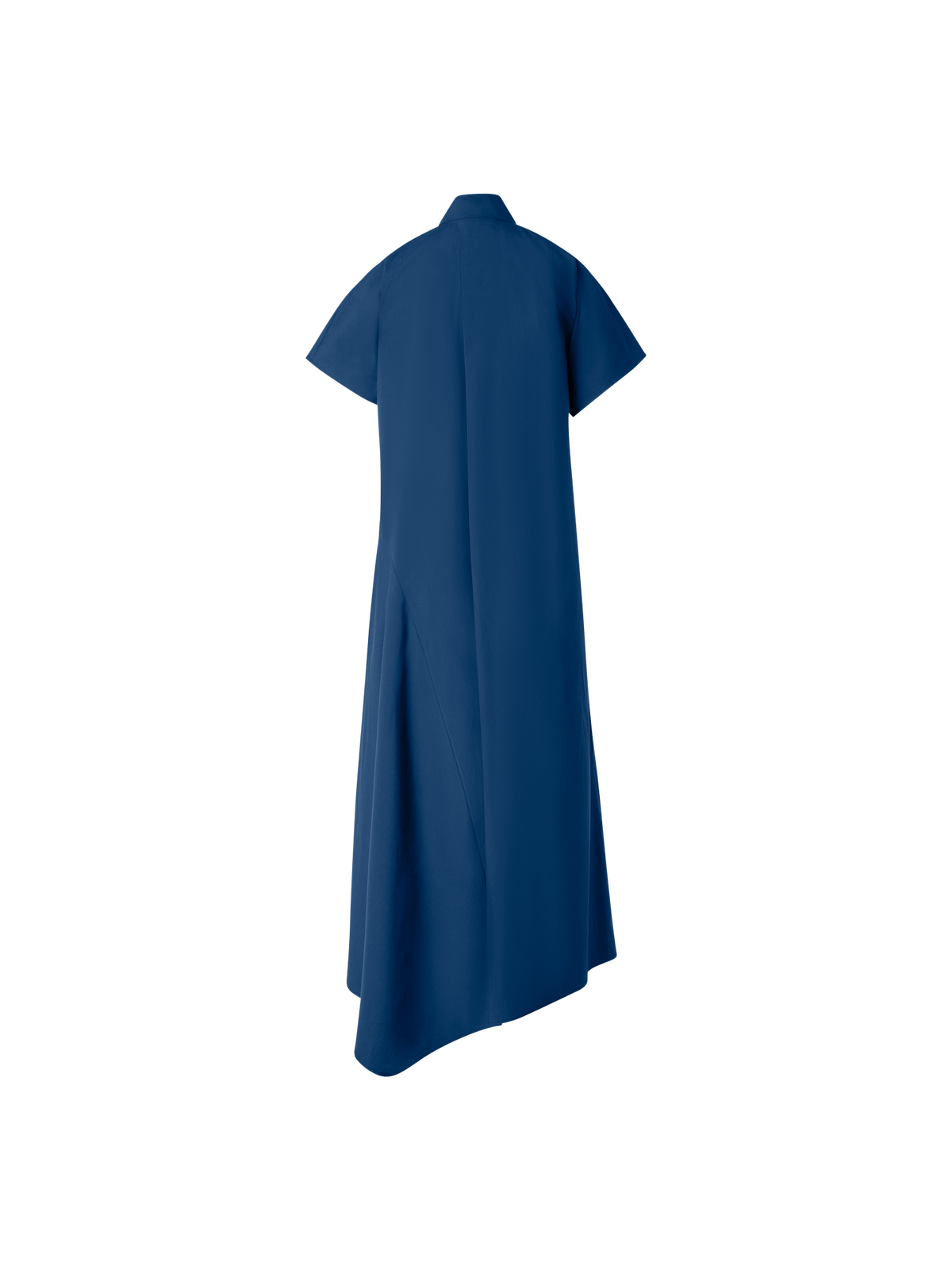 Designer Midi-Blusenkleid mit asymmetrischem Saum - Dunkelblau - Blau