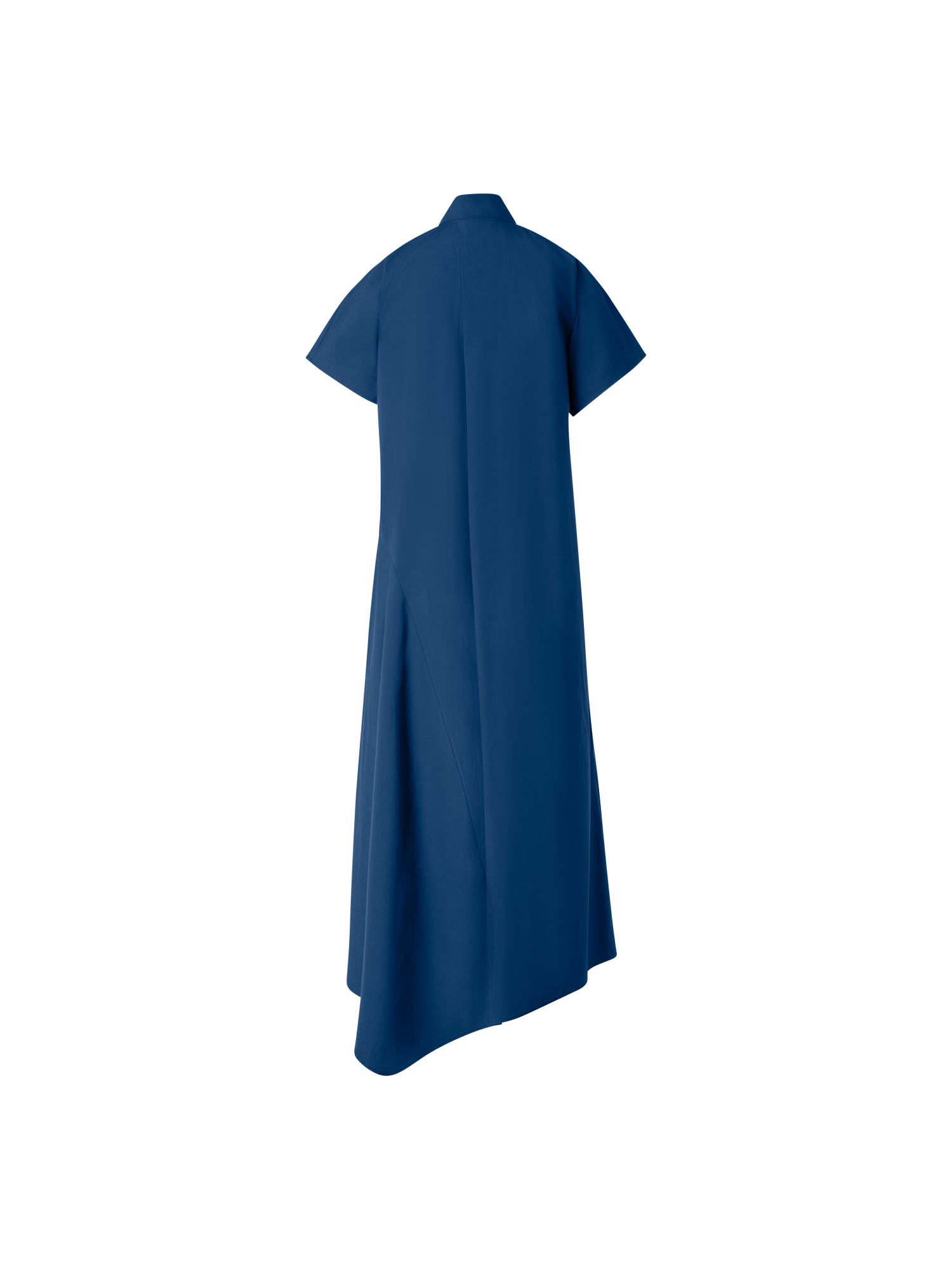 Designer Midi-Blusenkleid mit asymmetrischem Saum - Dunkelblau - Blau