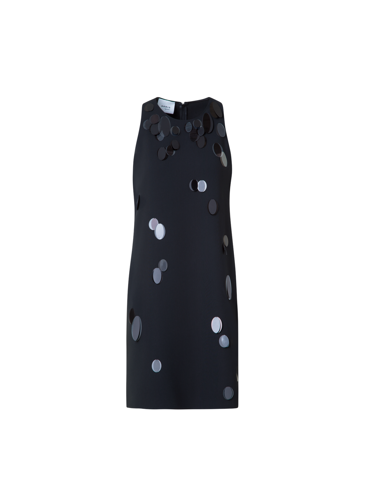 Designer Festes Laser Cut Minikleid mit Dropping Dots - Schwarz