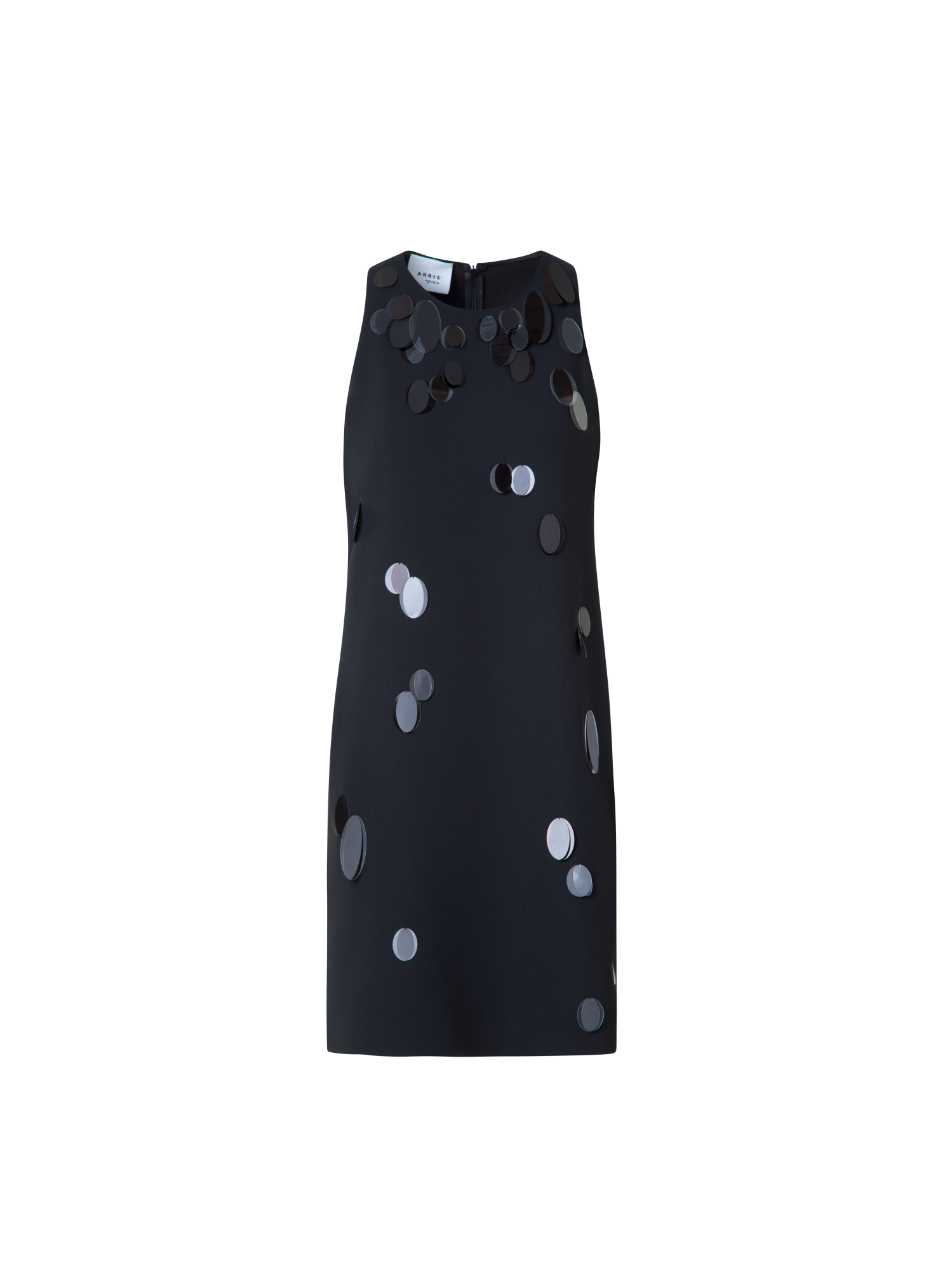 Designer Festes Laser Cut Minikleid mit Dropping Dots - Schwarz