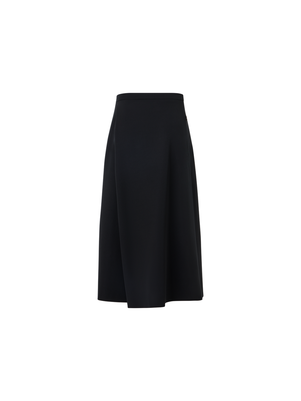 Designer Plissierter Midi-Skort aus Wollgabardine - Schwarz