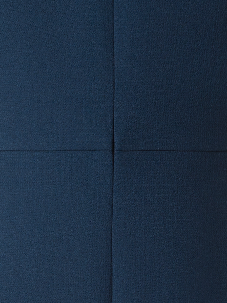 Designer Ärmelloses Etuikleid aus Woll-Doubleface - Blau