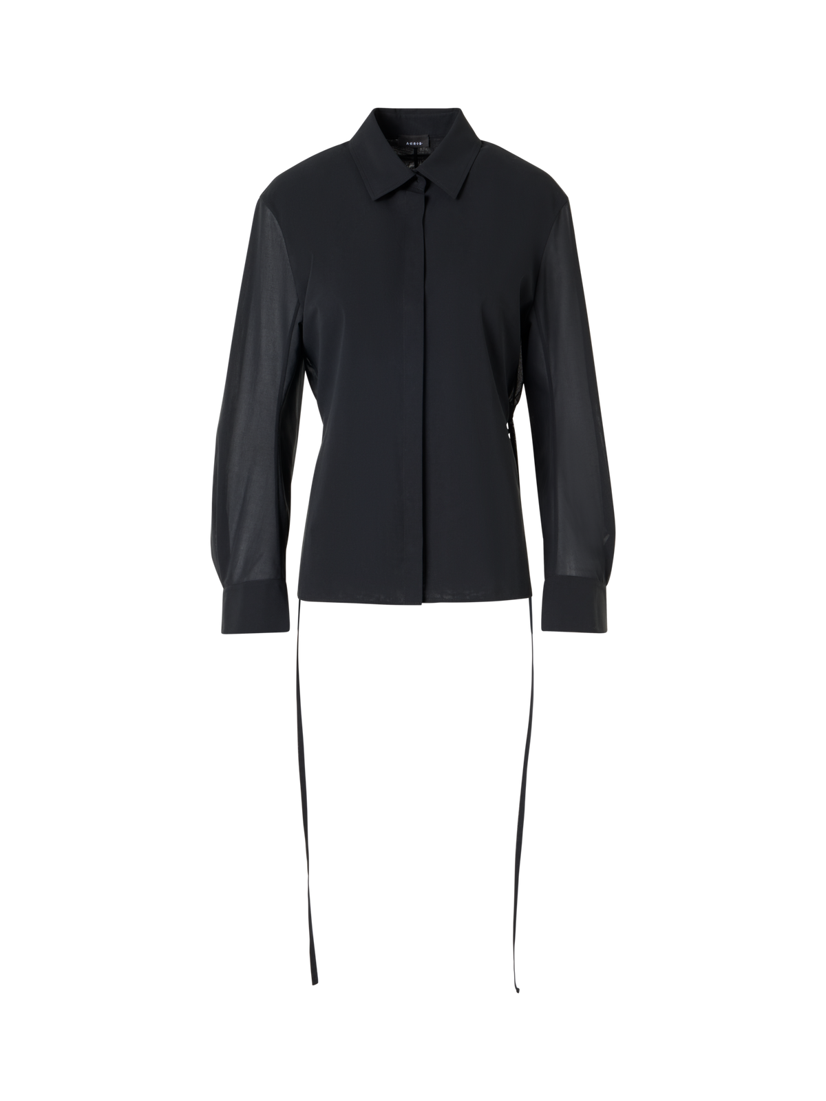 Designer Bluse aus Baumwollvoile - Schwarz
