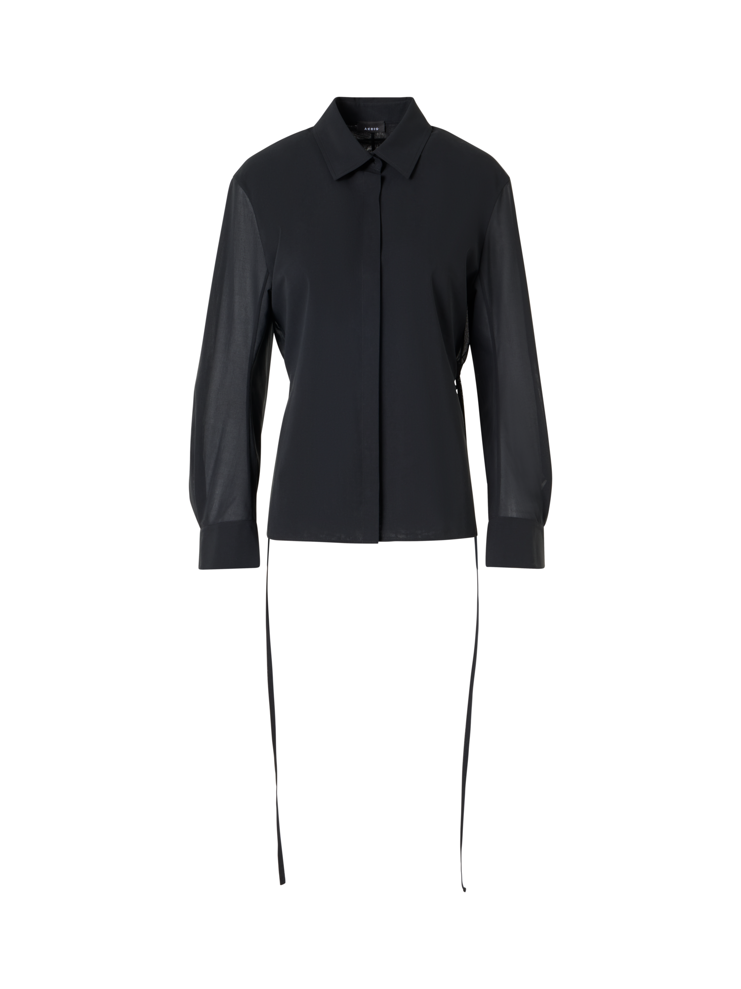 Designer Bluse aus Baumwollvoile - Schwarz
