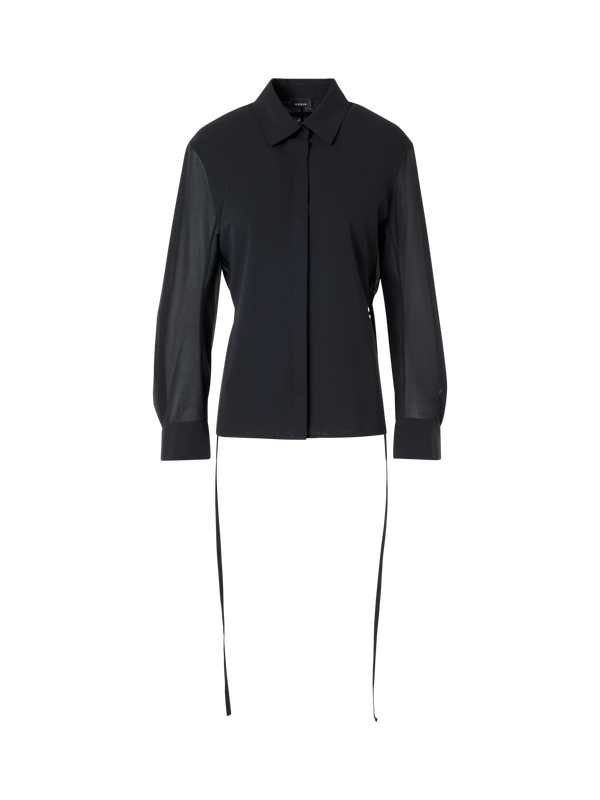 Designer Bluse aus Baumwollvoile - Schwarz