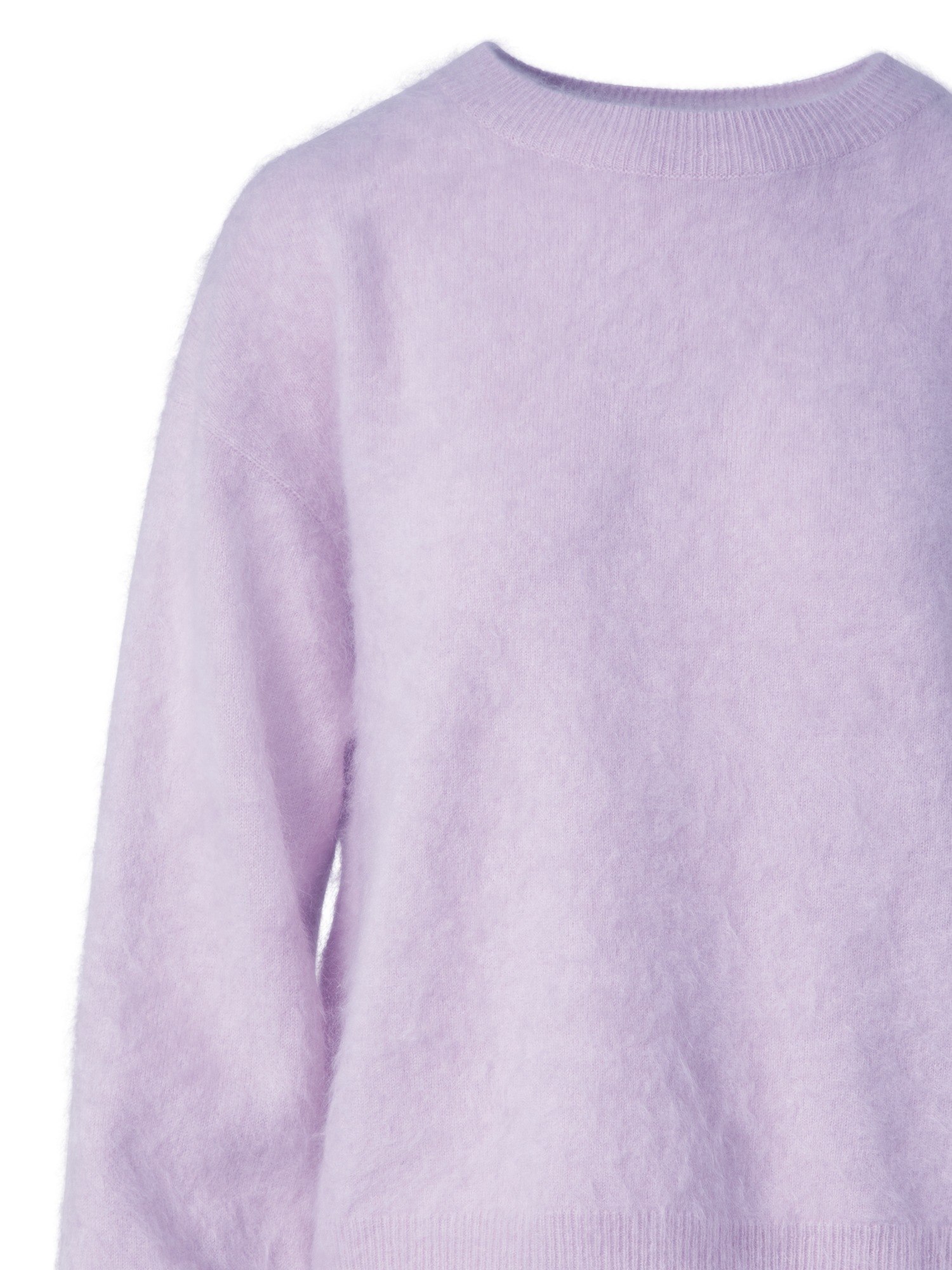 Designer Langärmeliger Strickpullover aus aufgerautem Kaschmir