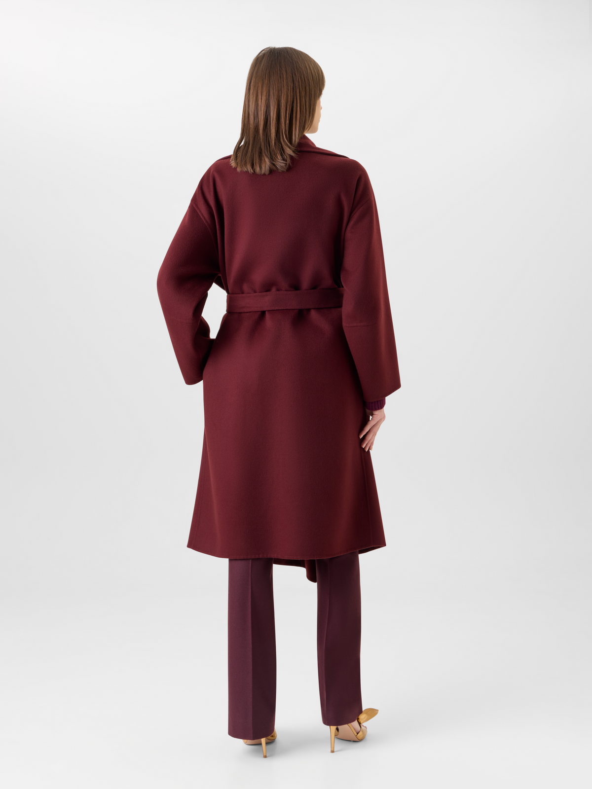 Designer Wickelmantel aus Kaschmir-Double-Face - Rot 