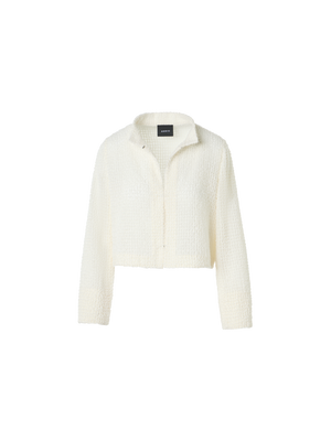Designer Hockney Cropped Bolero-Jacke mit Fransen - Ecru