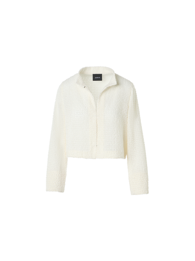 Designer Hockney Cropped Bolero-Jacke mit Fransen - Ecru