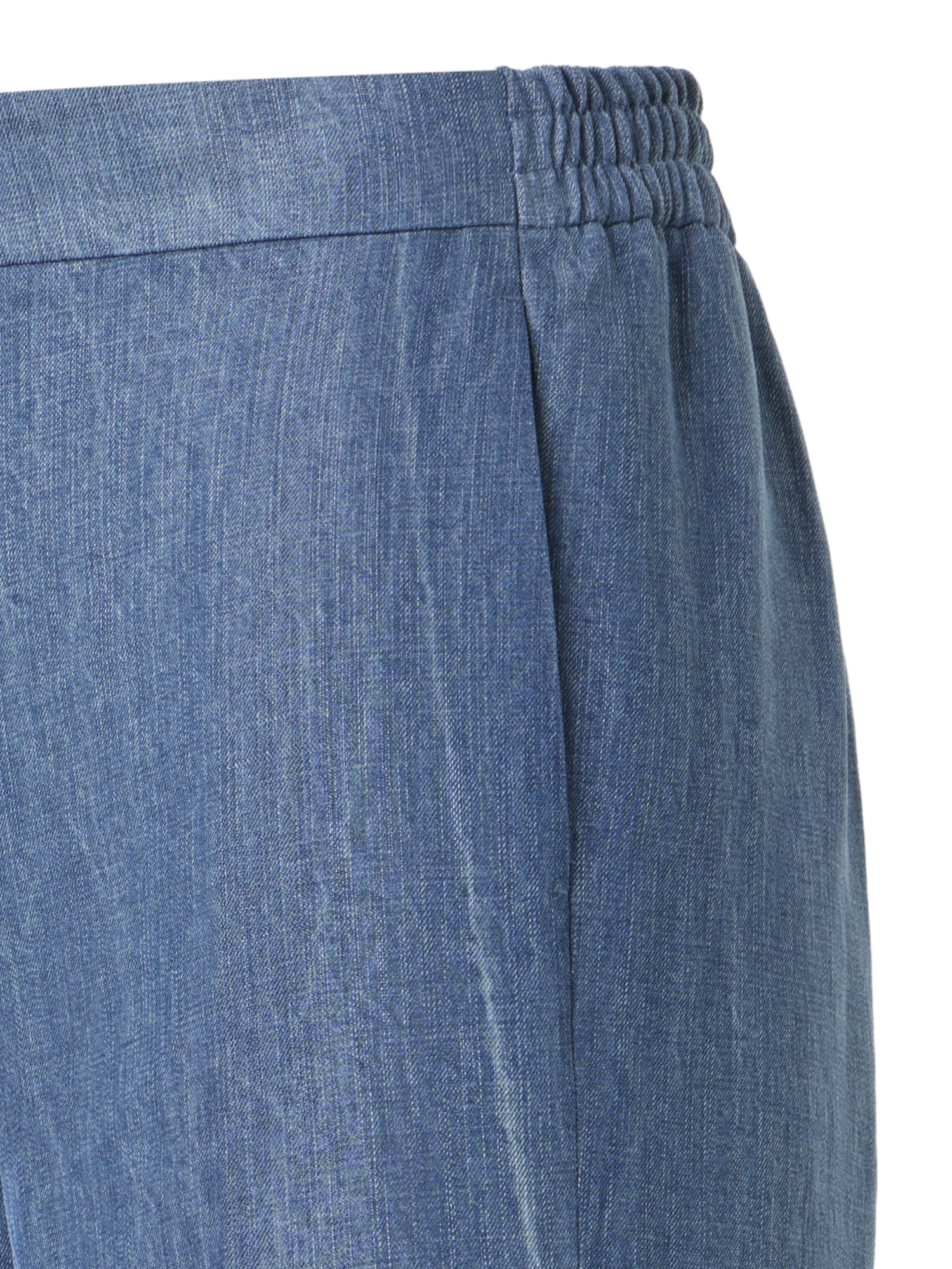 Designer Marlon Cropped Denim Hose mit hoher Taille und Ösen-Guipure - Blau