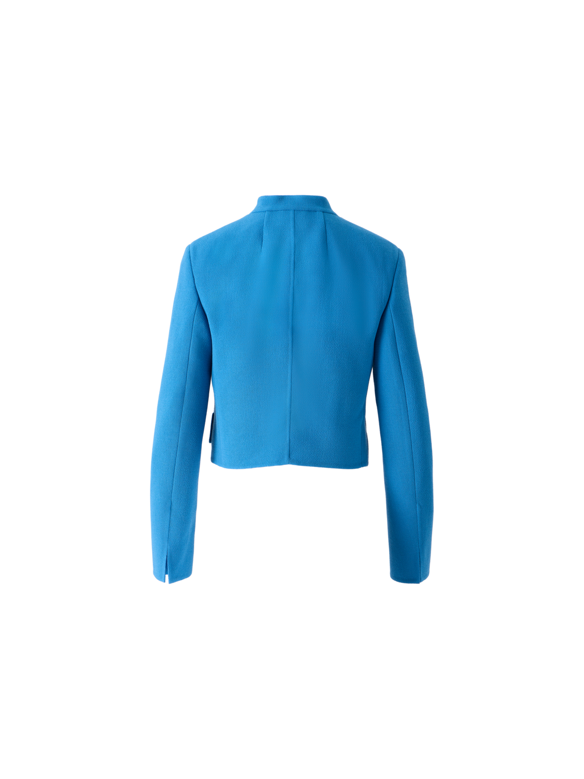 Designer Kurze Jacke aus Woll-Crêpe Doubleface - Blau