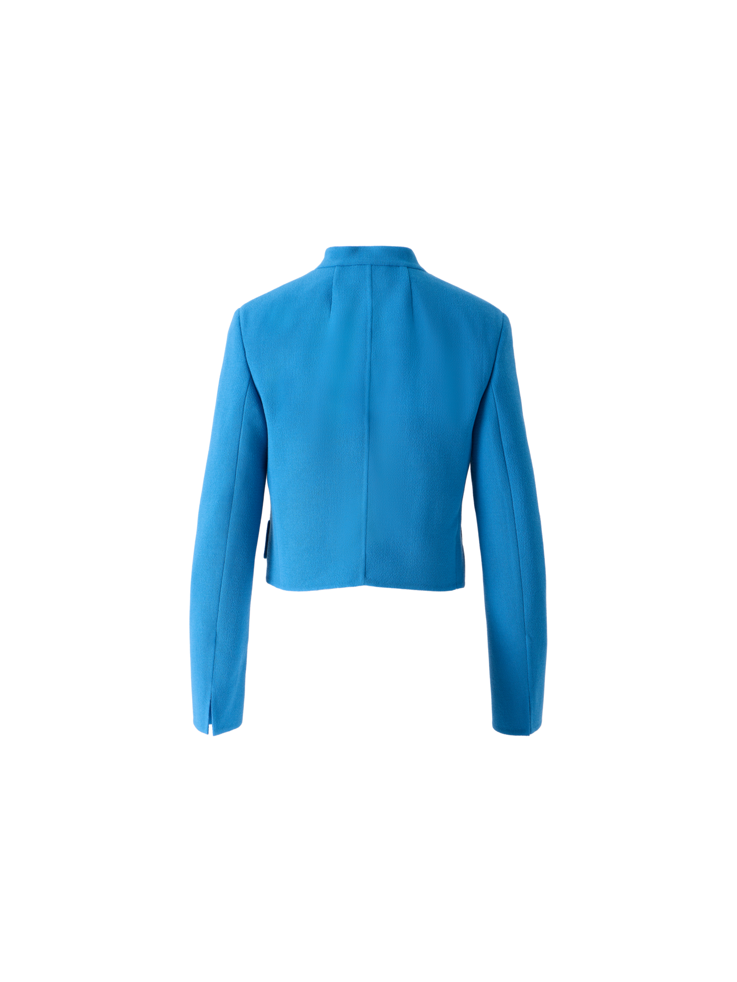 Designer Kurze Jacke aus Woll-Crêpe Doubleface - Blau