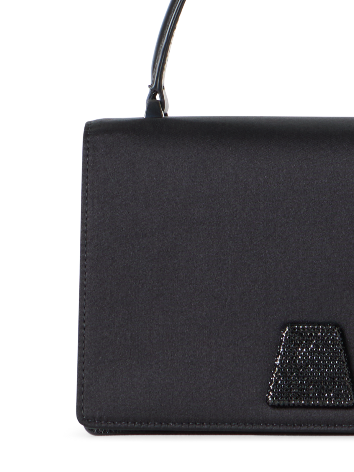 Designer Alice Mini Henkeltasche aus Satin - Schwarz