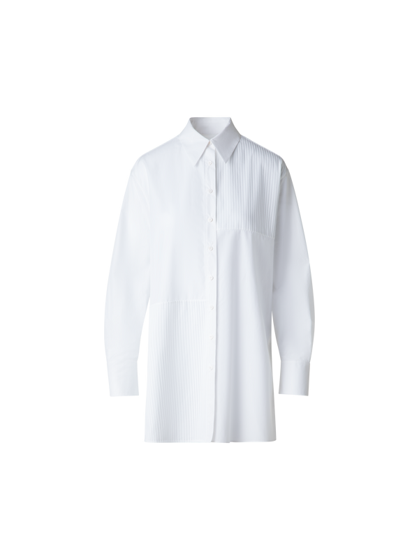 Designer Oversize Baumwoll-Hemd - Weiss